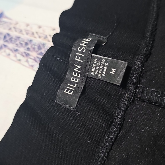 Eileen Fisher Black Wide Leg Stretchy Pants Size Medium - Picture 3 of 5